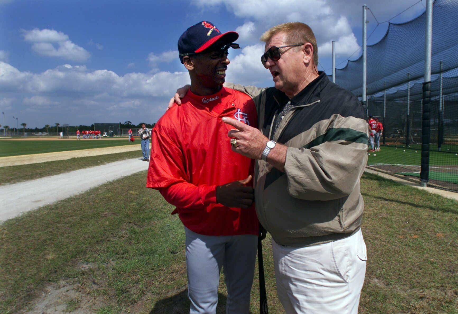Whitey Herzog and Willie McGee in 1999